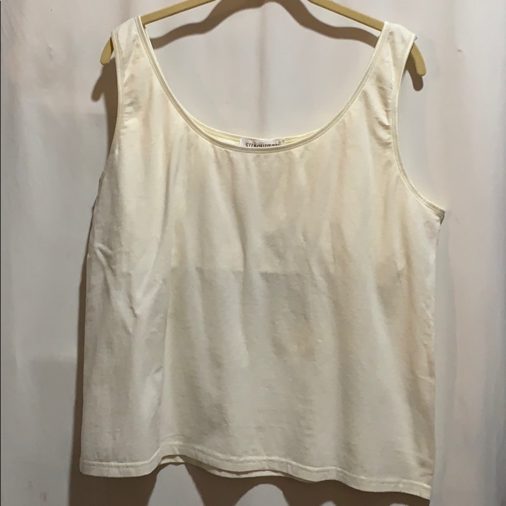 SILHOUETTES CAMI/SHELF BRA WINTER WHITE SZ 1X